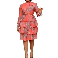 Дигитален печат с висока талия на модната точка Европейска и американска рокля Женска ежедневна рокля Red XXL
