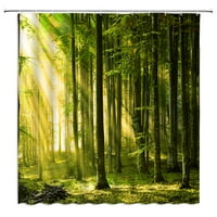 Естествена природа душ завеси лято зелена бамбукова гора 3d пейзаж баня Дом декор водоустойчив полиестер плат плат завеса