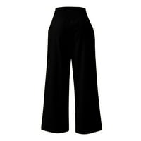Tdoqot суитчъри за жени- есенни модни ежедневни високи талии с леки панталони с широки крака с черен размер xxl xxl