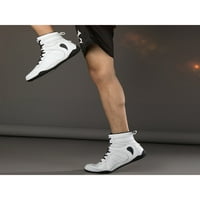 Harsuny Women & Men Kick-Boxing Comfort Brestling Shoes Леки кръгли пръсти бокс обувка на закрито плоски маратонки бели 10