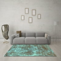 Ahgly Company Indoor Square Abstract Light Blue Modern Area Rugs, 4 'квадрат