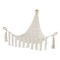 Boho Toy Hammock с съхранение на организатор на куки висящи макрамета неща ъглов плюш