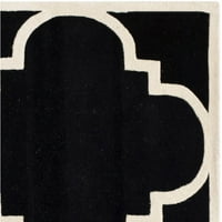 Chatham cht730k ръчно изработен черен килим от слонова кост
