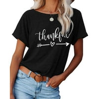 Veatzaer женски топ тениска с къс ръкав Проста сърдечна графична риза, казваща ваканция Небрежна блуза благодарен летен връх