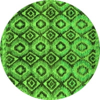Ahgly Company Indoor Round Abstract Green Modern Area Rugs, 8 'Round