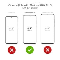 DistrentInk Clear Shockproof Hybrid Case за Galaxy S Plus 5G - TPU Bumper Acrylic Back Tempered Glass Protector - розов рак на лентата - колко силни сме