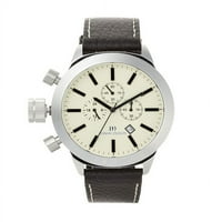 Датски дизайн IQ15Q Хронограф от неръждаема стомана Черна кожа Мъжки часовник