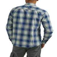 Вранглер Мъжки тънък годни дълъг ръкав тъкани риза, размери с-5ХЛ