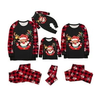 Семейство съвпадение Пижами Коледа спално облекло Дълъг ръкав сън риза с карирани панталони меки шезлонги комплект Пижами
