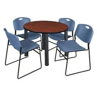 Регентство Kee Round Cherry Breakroom Table с подредени столове Zeng