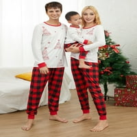 MA & Baby Holiday Christmas Pajamas Family Family, съвпадащи с PJS Комплект коледни Jammies за двойки младежи