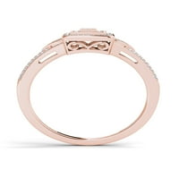 1 10кт ТДВ диамантен 10к клъстер Розово злато годежен пръстен