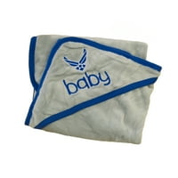 Съединените щати ВВС ВИНАГИЯ Сиво синьо бебешко одеяло меко руно