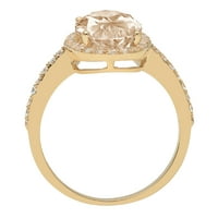 2.27ct овално изрязване шампанско симулиран диамант 18k жълто злато годишнина годежен пръстен размер 3.75