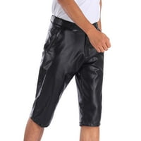 Мъжки тренировки спортни къси панталони солидни цветове с много джоба на открито атлетични къси панталони черен размер xl