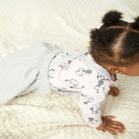 Дисни Мини Маус Бебе Момиче Сукман, Топ с дълъг ръкав и чорапогащник комплект, 3-парче, размери 0 3-месеца