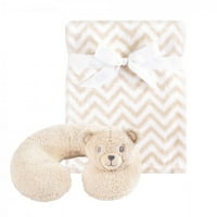 Hudson бебешка възглавница за бебета и плюшено одеяло, тен мечка, един размер