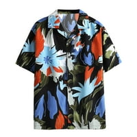 Мъжки ризи Мъжки 3D цифров печат джобна катарама за къпа с къс ръкав Хавайска риза за мъже