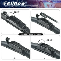 Feildoo in & in Windshield чистачки за чистачки, подходящи за Ford F- 22 & 22 Премиум хибриден подмяна на чистачките за J U Hook Arm, предния прозорец на автомобила