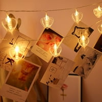 Gaiseeis Photo String Lights LED Photo Clips Fai-Ry Twin-Kle Lights, Сватбени партита Коледна домашна декор за декор за висящи снимки, картички и произведения на изкуството, топло бяло а