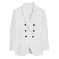 Caicj cardigan за жени дълги жени с дълъг ръкав v оребрен копче с копче с пуловер с пуловер твърди цветове бяло, 5xl