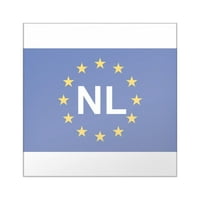 Cafepress - ЕС Нидерландски стикер - квадратен стикер 3 3