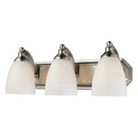 Mix-N-Match Vanity 3-Light Wall Lamp в състарен бронз с бяло вихрово стъкло-включва LED крушки