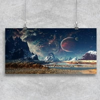 Невероятна планета с плакат на планините -изображения от Shutterstock