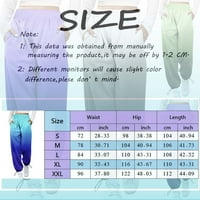 Xinqinghao широки панталони за жени за небрежен градиент цветен печат с висококачествени талия дълги суитчъри Женски торбисти панталони f s