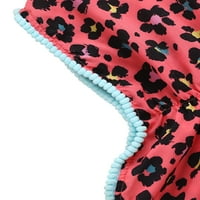 Nokpsedcb деца бебешки момичета дрехи плуване прикрийте лятно плаж Pom pom tassels рокля леопард 4- години