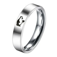 Lroplie пръстени за жени момичета прости титаниеви стоманени карикатурни бижута пръстен за пръстен подаръци