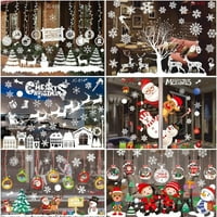 Коледни стикери за прозорци за стена се оженят за коледна украса за домашни коледни орнаменти Коледа Навидад Подарък Нова година, 17.7*
