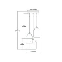 Josie 3-Light висулка в сатен никел с ясно стъкло