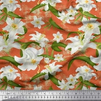 Soimoi памучен поп Poplin плат листа и лилия флорален декор от печат отпечатан двор