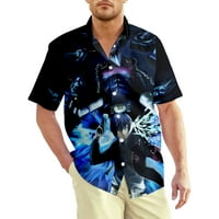 Тениска със синя брава, мъже тениски 3d печат улица Небрежен къс ръкав Мъже тениски Подаръци Мъжката мода