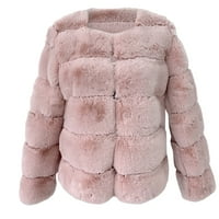 iopqo качулки за жени жени плюс размер късо фау палто топло пухкаво фено