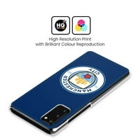 Дизайн на главни случаи Официално лицензиран Манчестър Сити Ман Сити FC Значка обсидиан Пълен цветен твърд заден случай, съвместим със Samsung Galaxy a