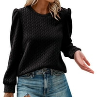 Жиюгала ризи за жени зимата Есен Плюс размер Дълъг ръкав кръг врата бутер изпотяване пухкави Пуловер ежедневни върхове