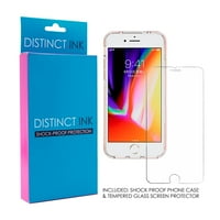 DistrentInk Clear Shockprouf Hybrid Case за iPhone SE 4.7 Екран TPU броня акрил заден темперамен стъклен екран - Любов мама - Банер на цветното сърце