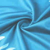 Жени maxi без ръкави за мода maxi отпечатана лятна лъжичка шия рокля синьо 2xl