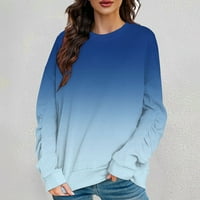 Дамски Извънгабаритни Суитчъри Пуловер пуловер удобни пуловери дрехи есен зимни Суитчъри за жени, небесно синьо, размер М