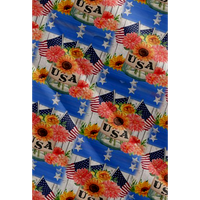 4 юли Мъжки хавайска риза Униз Бутон нагоре Риза САЩ Национален флаг Графична риза Яка Парти ежедневно облекло за печат с къс ръкав