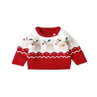 Inevnen Коледа детски лосове модел топъл пуловер кръгла врата с дълъг ръкав xmas новогодишен подарък