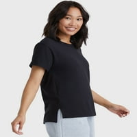 Hanes Originals Женска тениска с късо ръкав със страничен вентилационен черен 2xl