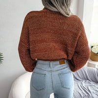 Пуловер с дълъг ръкав За Жени Случайни Поло плетена Поло пуловер