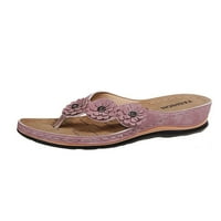 Дамски джапанки Плаж Ежедневни обувки приплъзване на клин сандали неплъзгащи летни чехли вътрешни външни пързалки розови 6