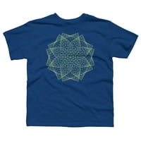 Геометричен лотос цветя мандала момчета Кралски син графичен тройник - Дизайн от хора XS
