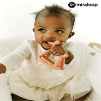 Miraloop Teithing Toy за бебе 0-6, 12, Месеци бебета, JellyDog никога не пускайте хранителен клас силиконов люлеещ се тинетер, предотвратяване на задушаване и без мирис, по-малко прах и адхезия на косата, бебешки