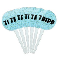 Tripp Cupcake Picks Toppers - Комплект от сини петна