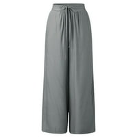 Caicj Cargo Pants Женски панталони за еластични панталони с кардгони с джобове сиво, xl